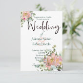 Invitation Invit florale mariage floral à l'aquarelle et à l' (Debout devant)