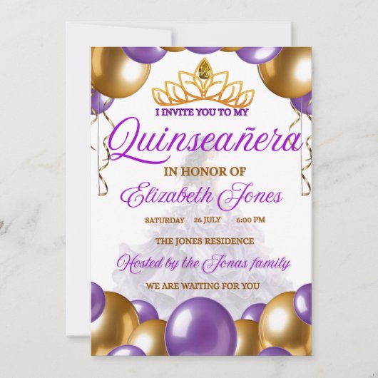 Invitation Invitacion 15 años (Devant)