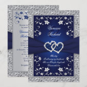 Invitation Invitación a la boda de Relieve metalizado FAUX de (Devant / Derrière)