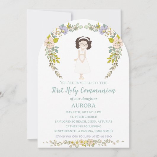 Invitation Invitación AURORA Primera Comunión (Devant)