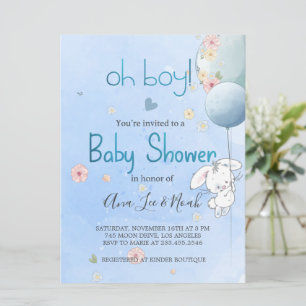INVITATION INVITACIÓN BABY SHOWER CUTE BONNY. POUR BÉBÉ GARÇO