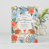 Invitation Invitación Baby shower Hedgehog Love (Debout devant)