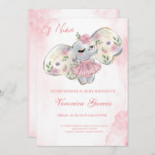 Invitation Invitacion baby shower para niña (Devant / Derrière)