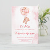 Invitation Invitacion baby shower para niña (Debout devant)