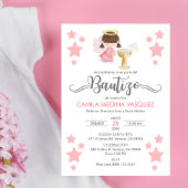 Invitation Invitacion Bautizo Angel Baptism Angel et étoiles