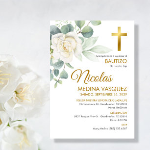 Invitation Invitacion Bautizo Boy or Girl Elegant Baptism
