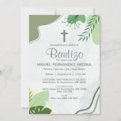 Invitation Invitacion Bautizo Élégant Baptême esthétique (Devant)