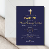 Invitation Invitacion Bautizo Élégant minimaliste Baptême