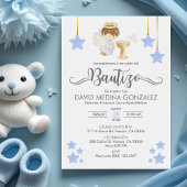 Invitation Invitacion Bautizo en espagnol Baptême Angel Boy
