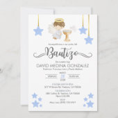 Invitation Invitacion Bautizo en espagnol Baptême Angel Boy (Devant)