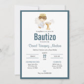 Invitation Invitacion Bautizo en espagnol Baptism Baby Boy (Devant)