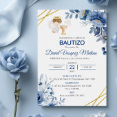 Invitation Invitacion Bautizo Fleurs mignonnes garçon Angel B