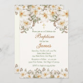 Invitation Invitacion Bautizo Flores Blancas (Devant / Derrière)