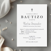 Invitation Invitacion Bautizo minimaliste catholique Baptême