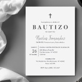Invitation Invitacion Bautizo minimaliste catholique Baptême