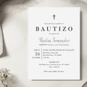 Invitation Invitacion Bautizo minimaliste catholique Baptême