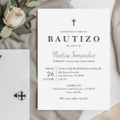 Invitation Invitacion Bautizo minimaliste catholique Baptême