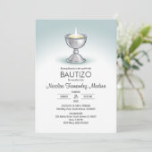 Invitation Invitacion Bautizo Minimaliste Chalice Baptême (Debout devant)