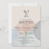 Invitation Invitacion Bautizo Minimaliste Élégant Baptême (Devant)