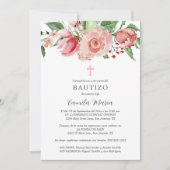 Invitation Invitación Bautizo Niña Baptême espagnol pour les  (Devant)