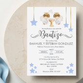 Invitation Invitacion Bautizo niños Baptism mignon Twin Angle