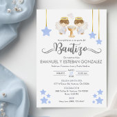 Invitation Invitacion Bautizo niños Baptism mignon Twin Angle
