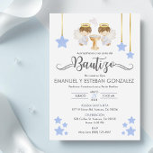 Invitation Invitacion Bautizo niños Baptism mignon Twin Angle