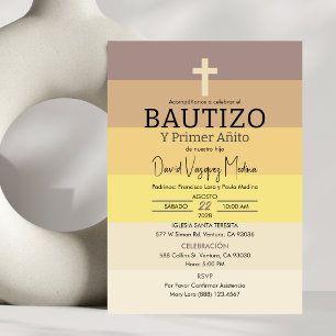 Invitation Invitacion Bautizo Primer Año 1er Anniversaire Bap