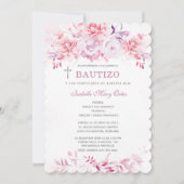 Invitation Invitación Bautizo y Primer Cumpleaños Niña (Devant)