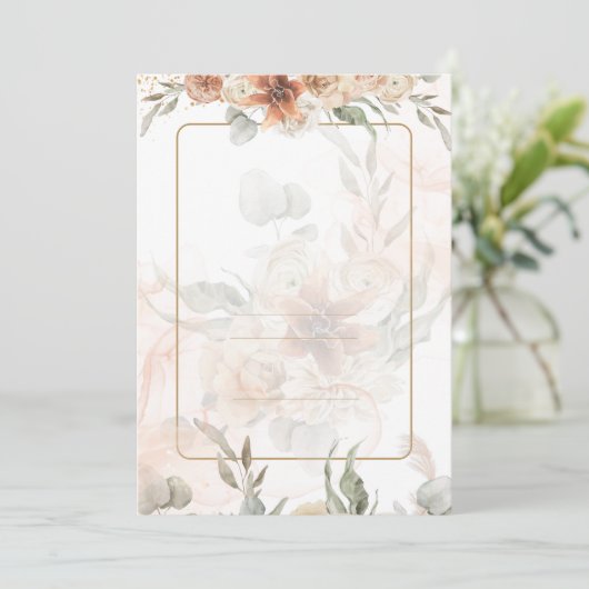 Invitation Invitación Bilingue de Boda Boho Modèle (Debout devant)