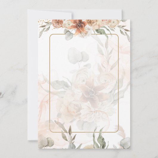 Invitation Invitación Bilingue de Boda Boho Modèle (Dos)