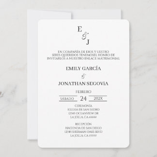 Invitation invitación blanco y negro minimalista