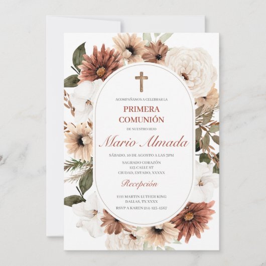Invitation Invitación boho primera comunión (Devant)