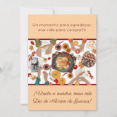 Invitation Invitación Cena de Acción de Gracias Mesa Familia (Devant)