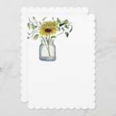 Invitation Invitacion con diseño de florero y margarita (Devant / Derrière)