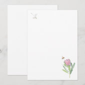 Invitation Invitación con flor rosa (Devant / Derrière)