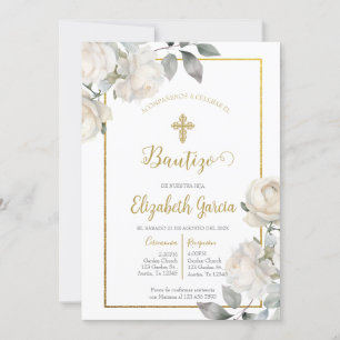 Invitation Invitación con ramo para bautismo