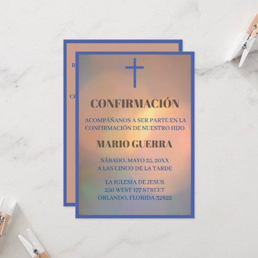 Invitation Invitación Confirmación/Cérémonie de confirmation (Devant/Arrière en situation)