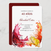 Invitation Invitación de 40 Años Mujer (Devant / Derrière)