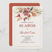 Invitation Invitación de 65 Años Mujer (Devant / Derrière)