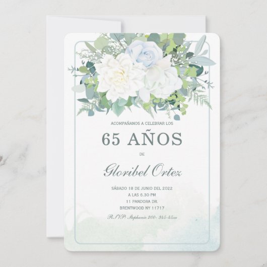 Invitation Invitación de 65 Años Mujer (Devant)
