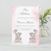 Invitation Invitacion de baby shower mellizas (Debout devant)