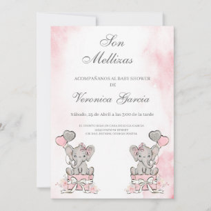Invitation Invitacion de baby shower mellizas