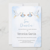 Invitation Invitacion de baby shower para gemelos (Devant)