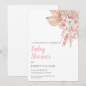 Invitation Invitacion de baby shower para niña tema boho (Devant / Derrière)