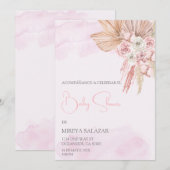 Invitation Invitacion de baby shower para niña tema boho (Devant / Derrière)