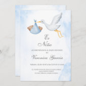 Invitation Invitacion de baby shower para niño (Devant / Derrière)