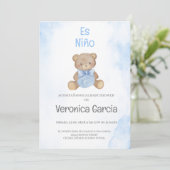 Invitation Invitacion de baby shower para niño tema osito (Debout devant)