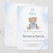 Invitation Invitacion de baby shower para niño tema osito (Devant / Derrière)