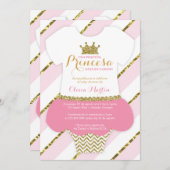 Invitation Invitación de Baby shower para una Princes (Devant / Derrière)